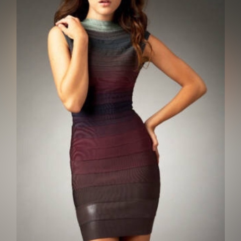 Herve Leger Gradient Ombré Dress - Sz Medium (8)